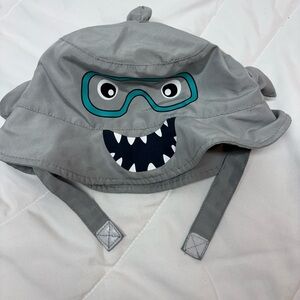 Gray Kids Shark Summer Pool Beach Kids Hat- perfect for swimming
